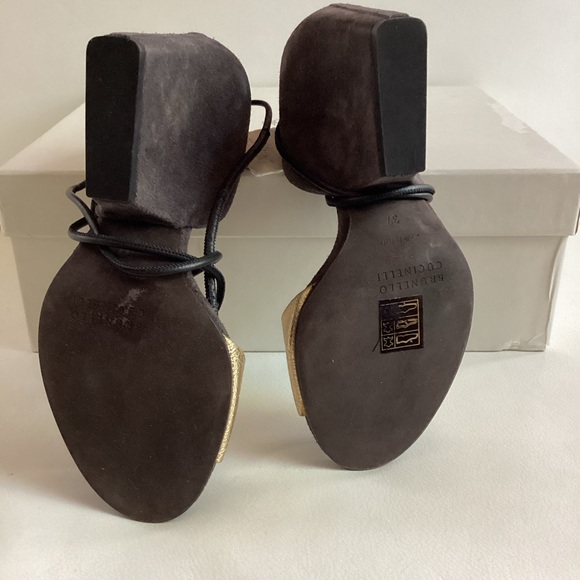 Brunello Cucinelli Mollini Grey Gold Suede 7 - Picture 10 of 10